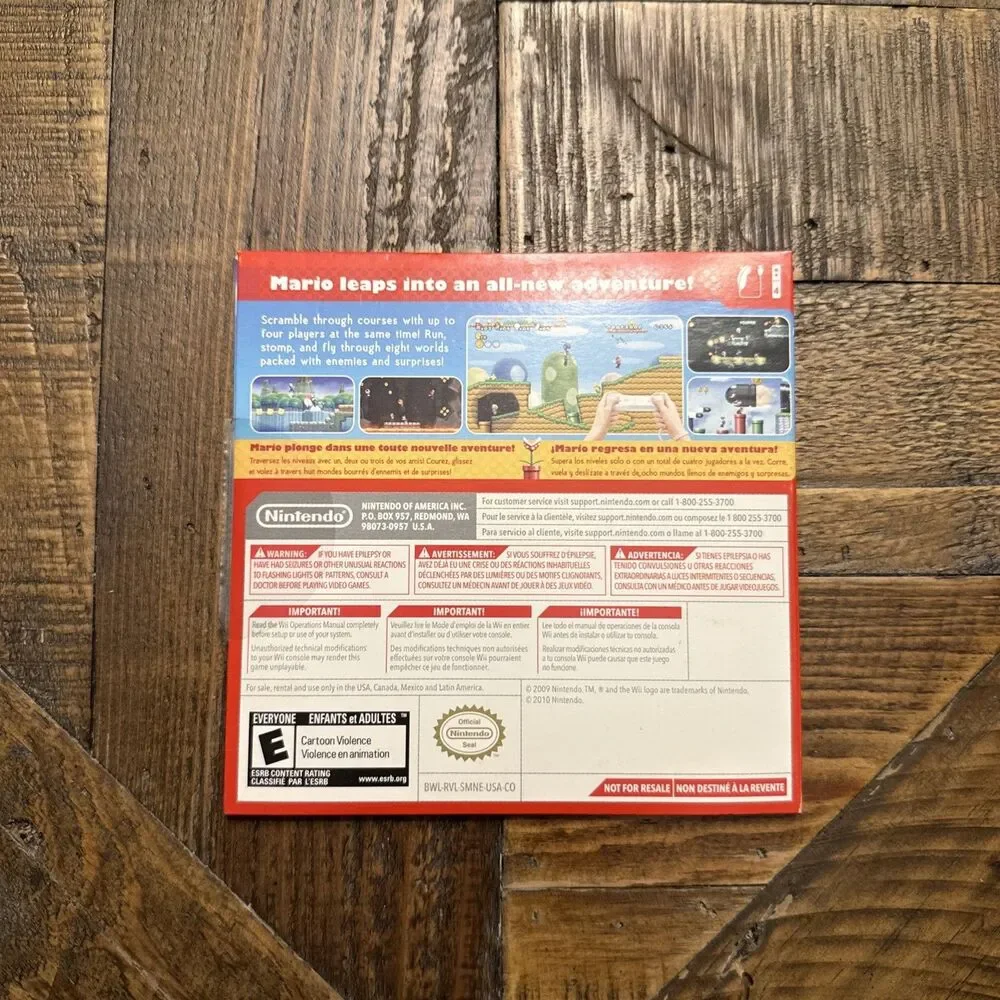 Super Mario Bros Wii Game & Cardboard Sleeve Tested Nintendo Wii